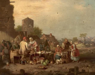 Village Market Scene